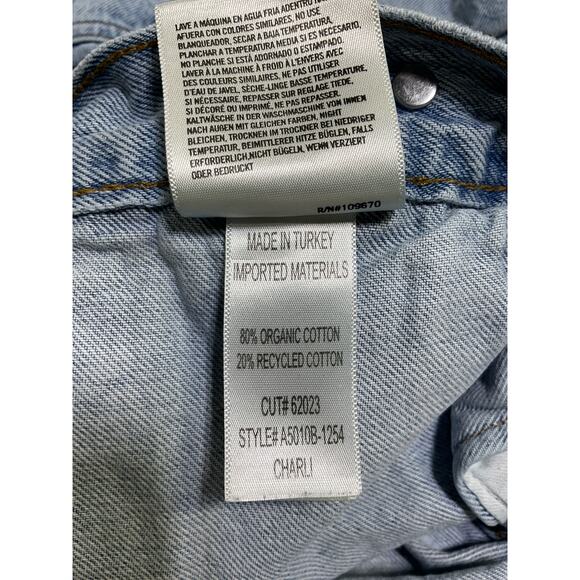 Agolde 'Charli' Blue Cotton Oversized Denim Jacket Size XS - Picture 5 of 5